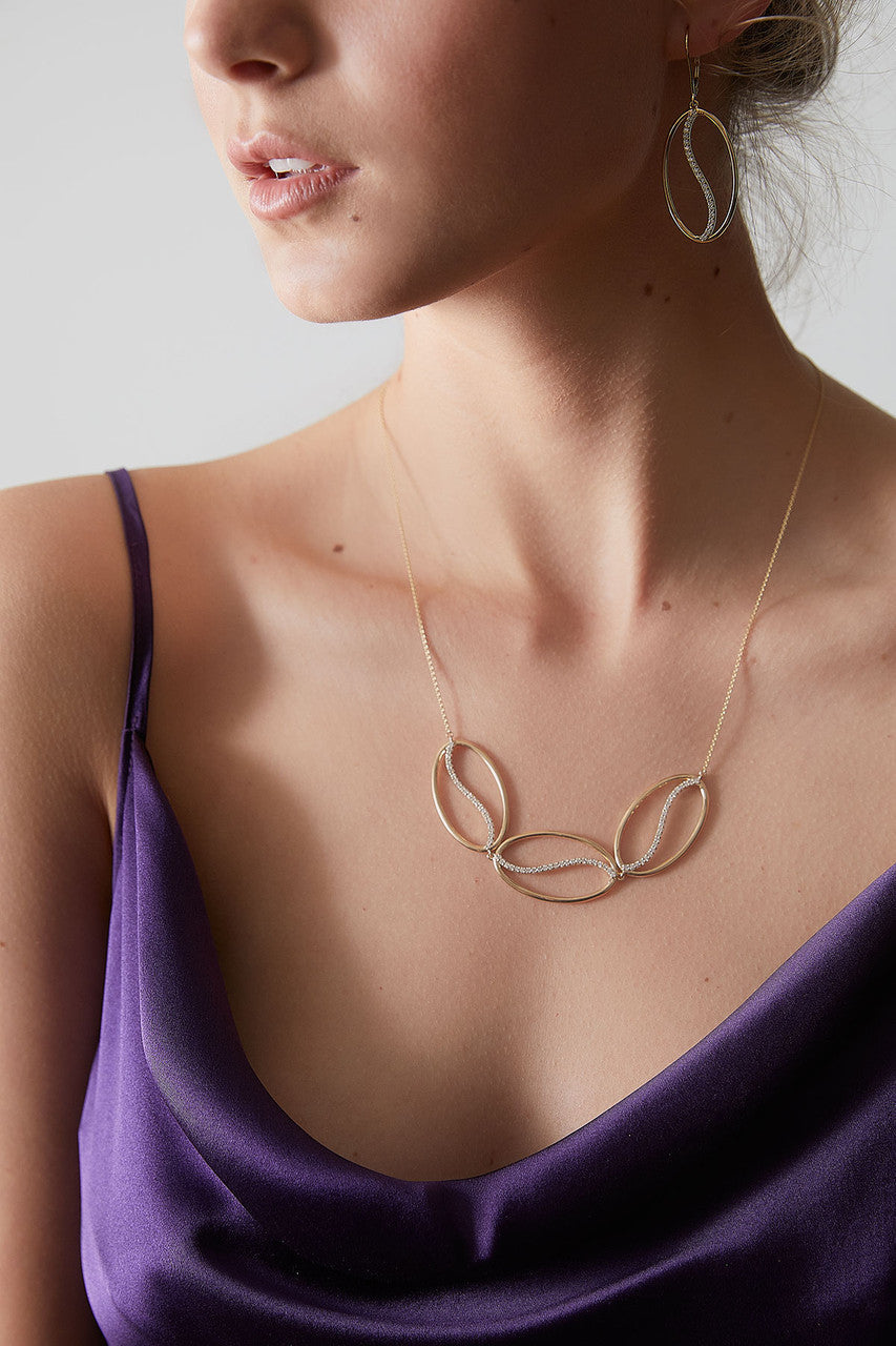 Natori Buy Shangri-La Elliptical Yin-Yang 14K Gold and Diamond Trio Necklace in 14K Yellow Gold Online