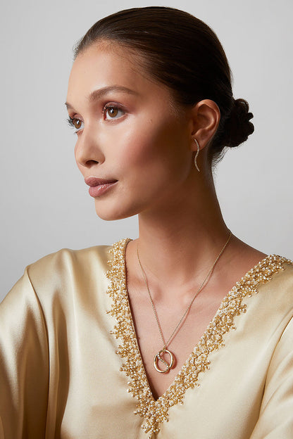 Natori Buy Shangri-La Yin-Yang 14K Gold and Diamond Knot Chain Pendant Necklace in 14K Yellow Gold Online
