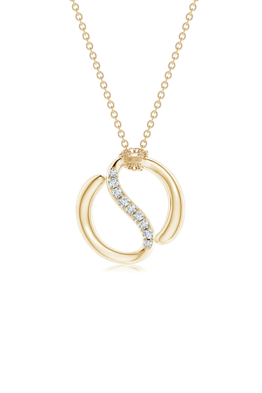 Natori Buy Shangri-La Yin-Yang 14K Gold and Diamond Knot Chain Pendant Necklace in 14K Yellow Gold Online