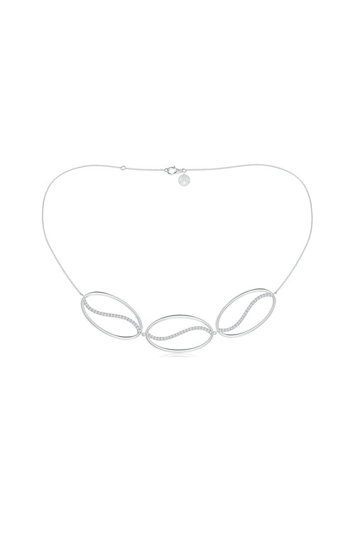 Natori Buy Shangri-La Elliptical Yin-Yang 14K Gold and Diamond Trio Necklace in 14K White Gold Online
