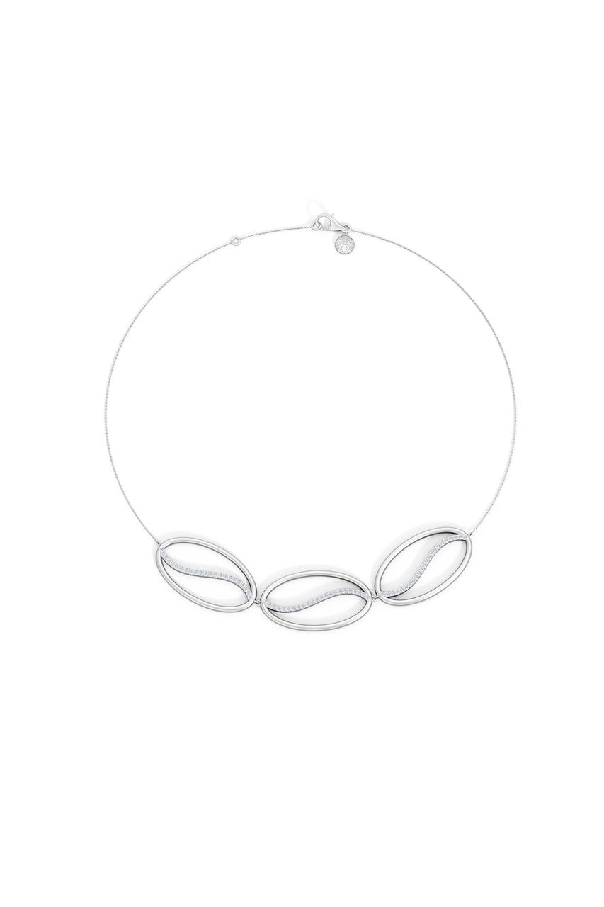 Natori Buy Shangri-La Elliptical Yin-Yang 14K Gold and Diamond Trio Necklace in 14K White Gold Online