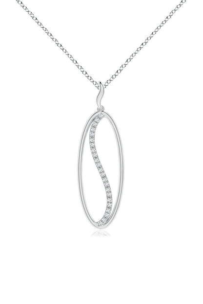 Natori Buy Shangri-La Elliptical Yin-Yang 14K Gold and Diamond Pendant Necklace in 14K White Gold Online