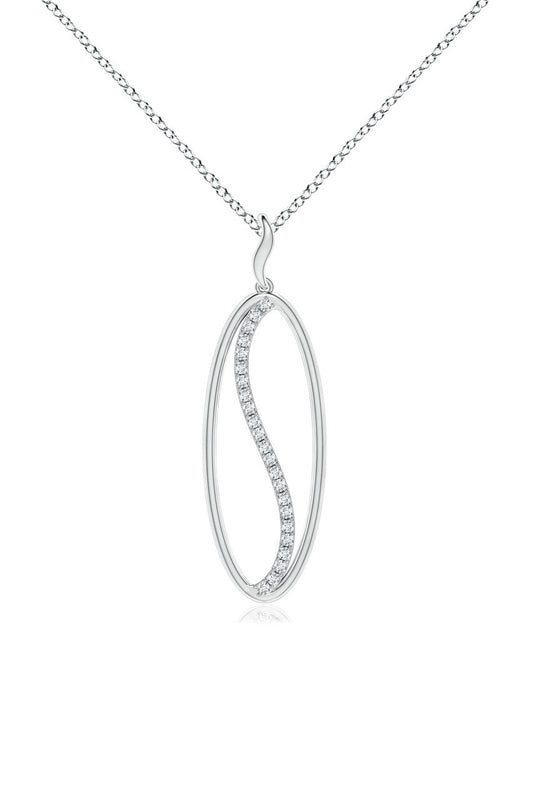 Natori Buy Shangri-La Elliptical Yin-Yang 14K Gold and Diamond Pendant Necklace in 14K White Gold Online