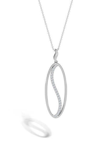 Natori Buy Shangri-La Elliptical Yin-Yang 14K Gold and Diamond Pendant Necklace in 14K White Gold Online
