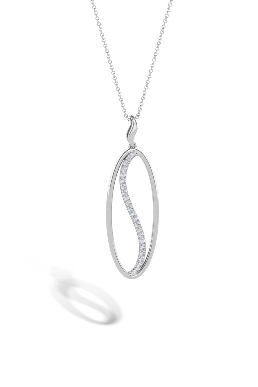 Natori Buy Shangri-La Elliptical Yin-Yang 14K Gold and Diamond Pendant Necklace in 14K White Gold Online