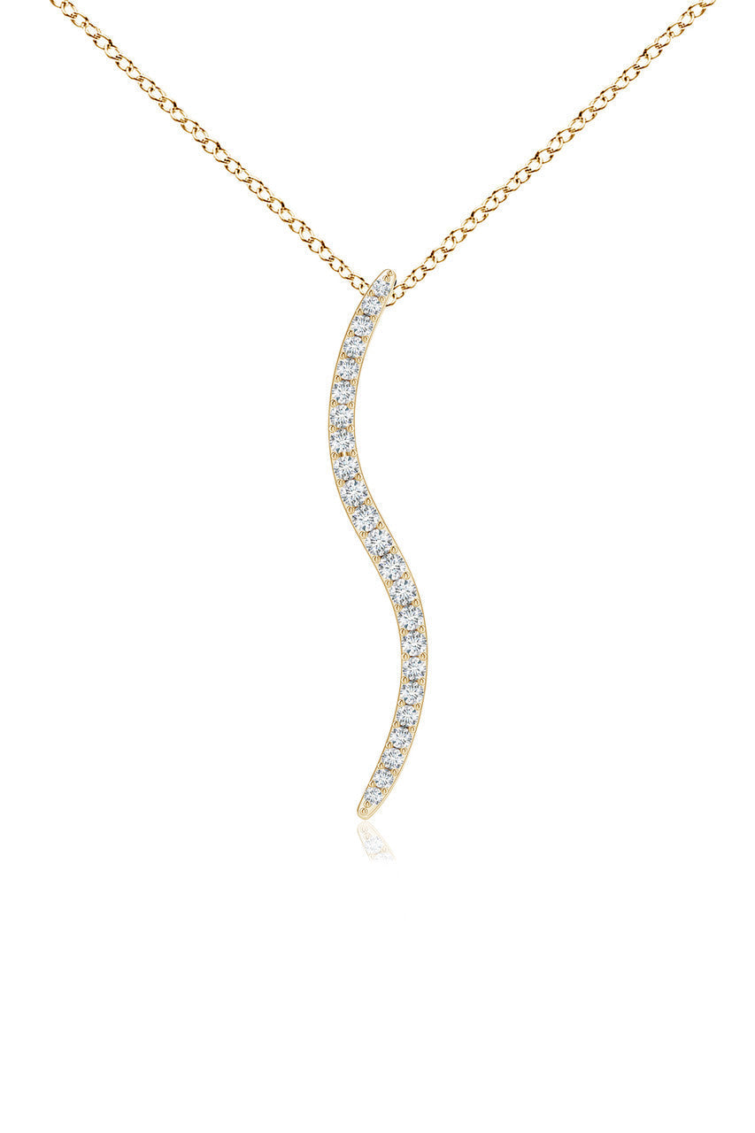 Natori Buy Shangri-La Brushstroke 14k Gold and Diamond Medium Pendant Necklace in 14K Yellow Gold Online