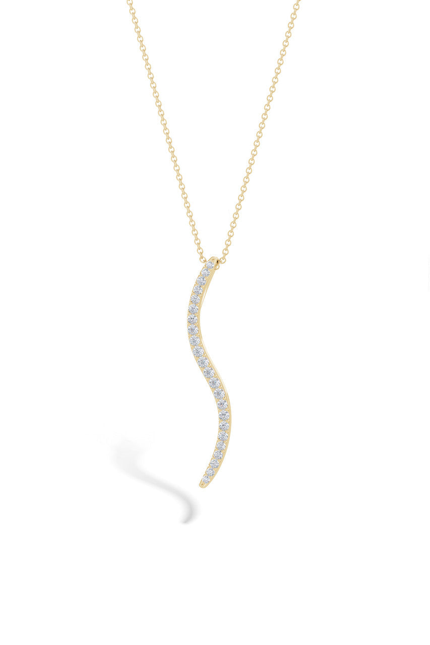 Natori Buy Shangri-La Brushstroke 14k Gold and Diamond Medium Pendant Necklace in 14K Yellow Gold Online