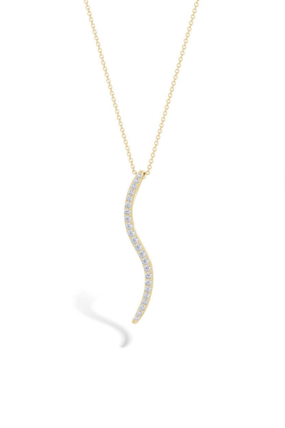 Natori Buy Shangri-La Brushstroke 14k Gold and Diamond Medium Pendant Necklace in 14K Yellow Gold Online