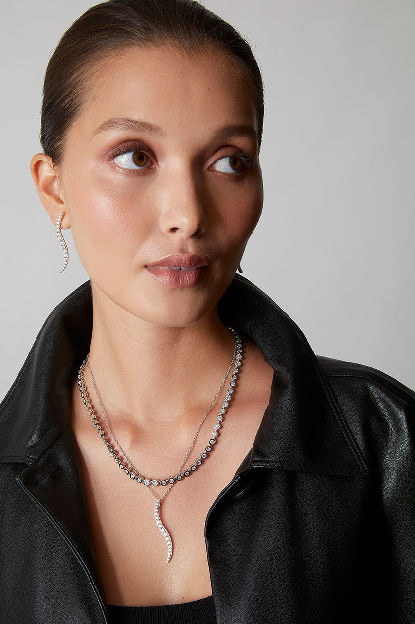 Natori Buy Shangri-La Brushstroke 14k Gold and Diamond Medium Pendant Necklace in 14K Yellow Gold Online