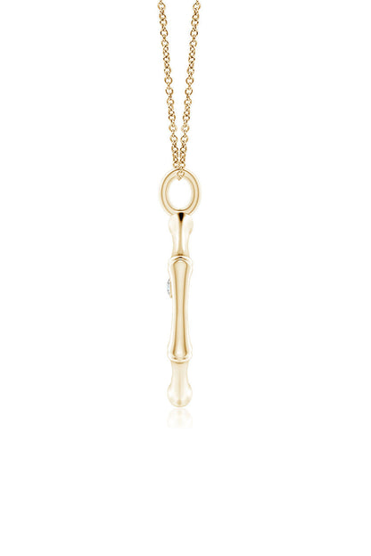 Natori Buy Indochine Spirit 14k Bamboo Frame Cross Diamond Pendant Necklace in 14K Yellow Gold Online