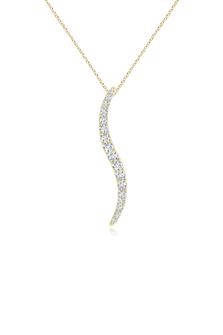Natori Buy Shangri-La Brushstroke 14k Gold and Diamond Large Pendant Necklace in 14K Yellow Gold Online