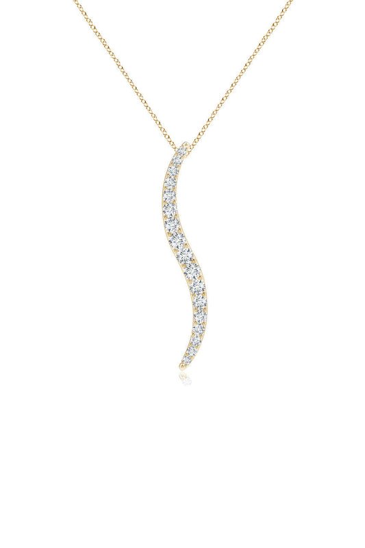 Natori Buy Shangri-La Brushstroke 14k Gold and Diamond Large Pendant Necklace in 14K Yellow Gold Online