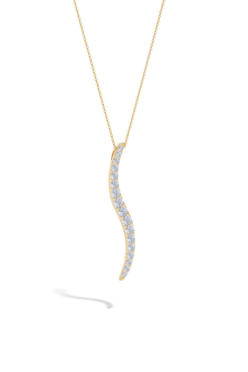 Natori Buy Shangri-La Brushstroke 14k Gold and Diamond Large Pendant Necklace in 14K Yellow Gold Online