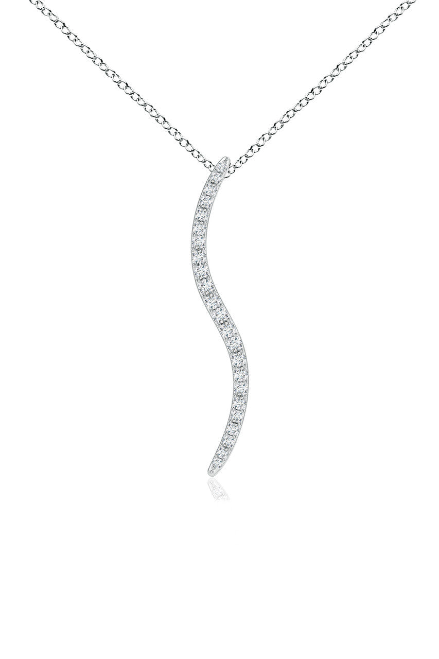 Natori Buy Shangri-La Brushstroke 14k Gold and Diamond Medium Pendant Necklace in 14K White Gold Online