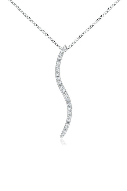 Natori Buy Shangri-La Brushstroke 14k Gold and Diamond Medium Pendant Necklace in 14K White Gold Online