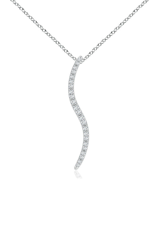 Natori Buy Shangri-La Brushstroke 14k Gold and Diamond Medium Pendant Necklace in 14K White Gold Online