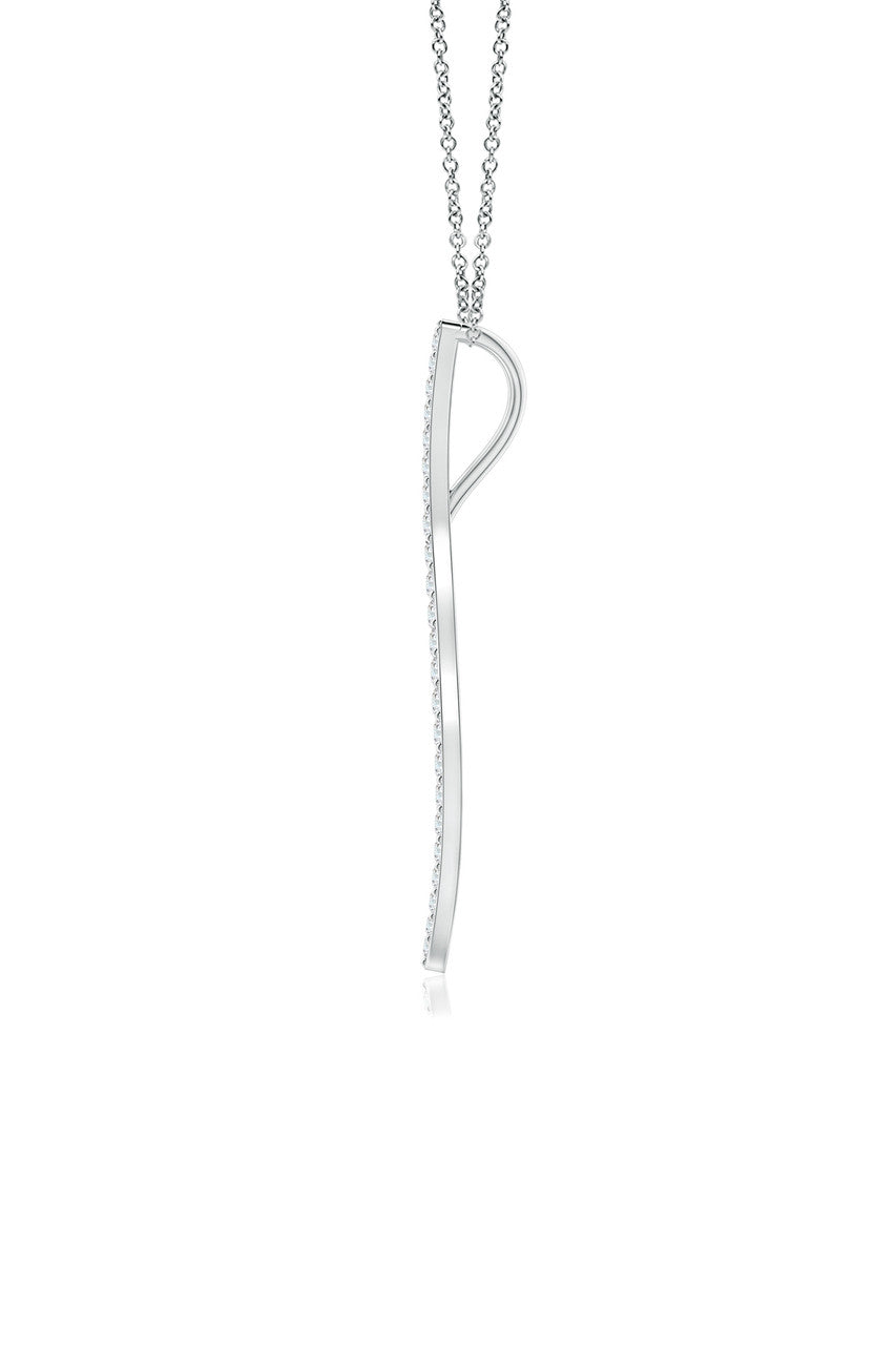 Natori Buy Shangri-La Brushstroke 14k Gold and Diamond Medium Pendant Necklace in 14K White Gold Online