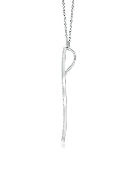 Natori Buy Shangri-La Brushstroke 14k Gold and Diamond Medium Pendant Necklace in 14K White Gold Online