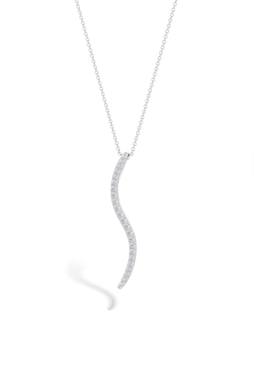 Natori Buy Shangri-La Brushstroke 14k Gold and Diamond Medium Pendant Necklace in 14K White Gold Online