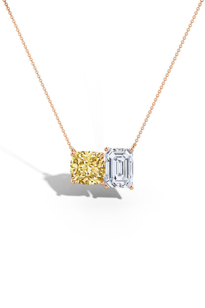 Natori Buy Orient Express Lab-Grown 14K Gold with Yellow & White Diamond Two Stone Pendant Necklace in 14K Rose Gold Online
