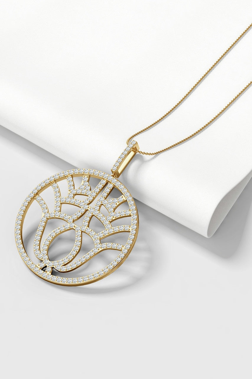 Natori Buy Kamon 14k Open Diamond Pendant Necklace in 14K Yellow Gold Online