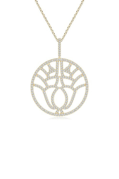 Natori Buy Kamon 14k Open Diamond Pendant Necklace in 14K Yellow Gold Online