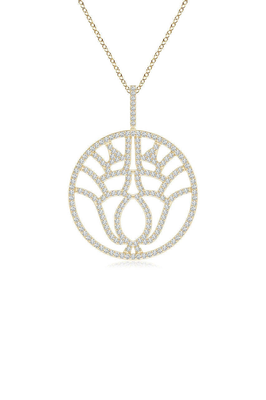 Natori Buy Kamon 14k Open Diamond Pendant Necklace in 14K Yellow Gold Online