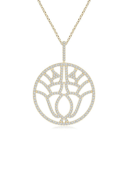 Natori Buy Kamon 14k Open Diamond Pendant Necklace in 14K Yellow Gold Online