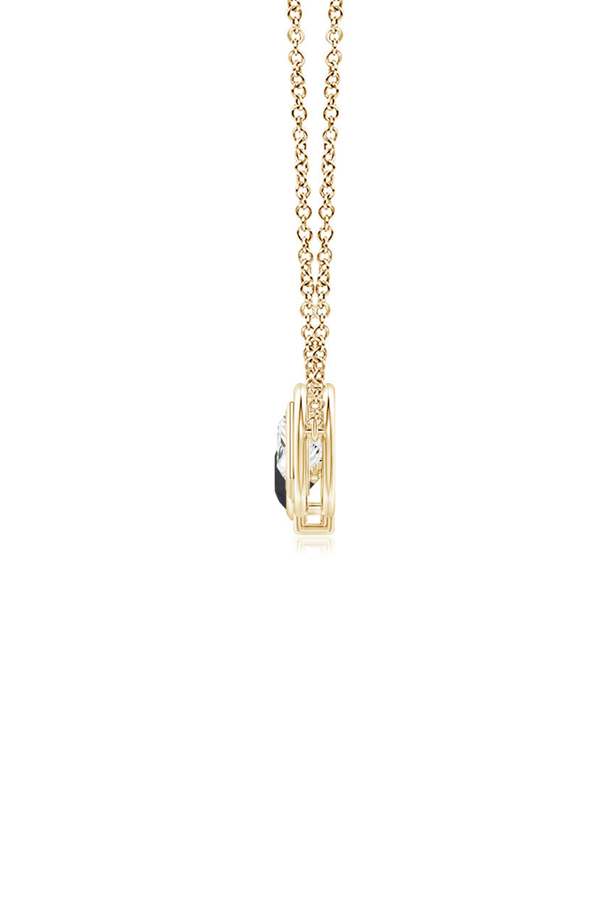 Natori Buy Infinity 14K Gold with Black & White Diamond Three Stone Necklace in 14K Yellow Gold Online