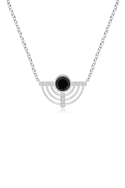 Natori Buy Infinity Half Concentric Circle 14K Gold and Black Onyx Pendant Necklace in 14K White Gold Online