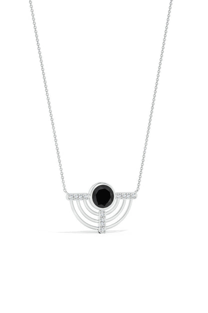 Natori Buy Infinity Half Concentric Circle 14K Gold and Black Onyx Pendant Necklace in 14K White Gold Online