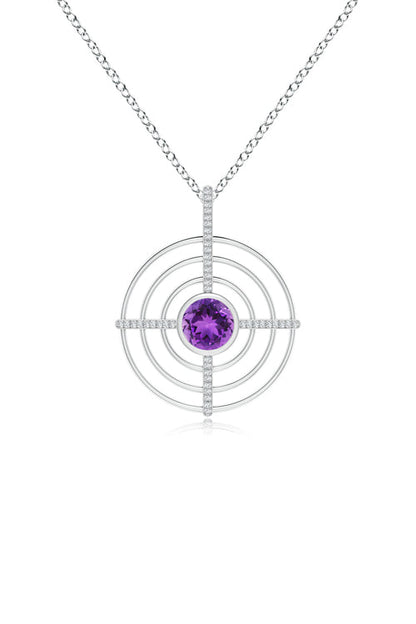 Natori Buy Infinity Concentric Circle 14K Gold and Amethyst Pendant Necklace in 14K White Gold Online