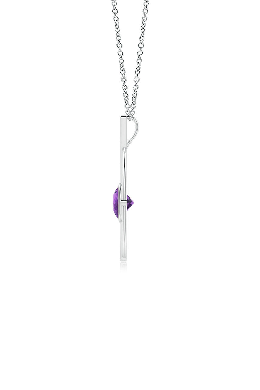 Natori Buy Infinity Concentric Circle 14K Gold and Amethyst Pendant Necklace in 14K White Gold Online