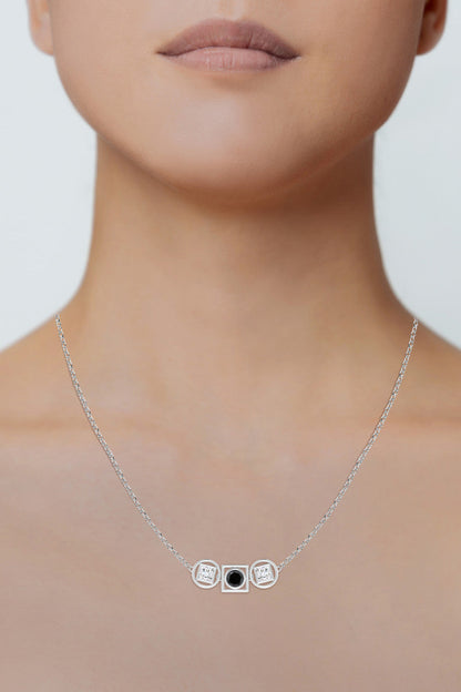 Natori Buy Infinity 14K Gold with Black & White Diamond Three Stone Necklace in 14K White Gold Online