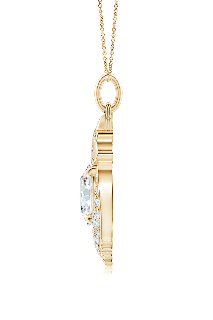 Natori Buy Dragon Lab-Grown 14K Gold Round Diamond Pendant Necklace in 14K Yellow Gold Online