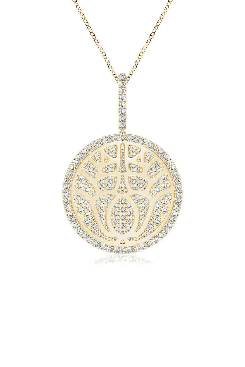Natori Buy Kamon 14k Overlapping Diamond Pendant Necklace in 14K Yellow Gold Online