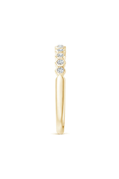 Natori Buy Indochine 14k Hexagon 11-Diamond Stacking Ring in 14K Yellow Gold Online