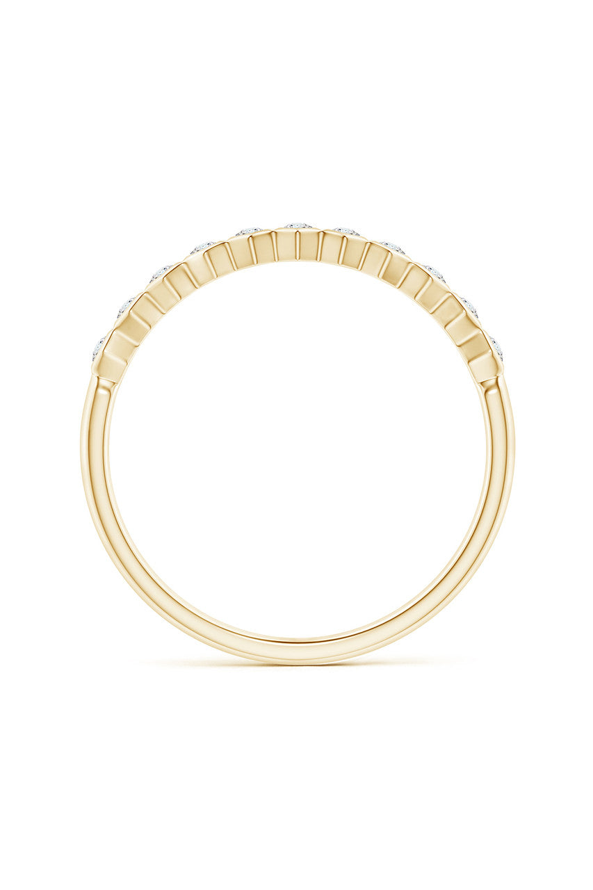 Natori Buy Indochine 14k Hexagon 11-Diamond Stacking Ring in 14K Yellow Gold Online