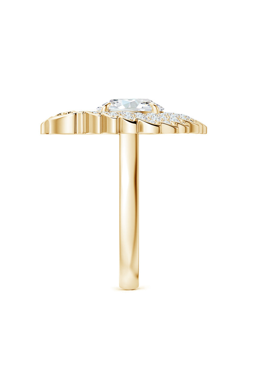 Natori Buy Dragon Lab-Grown 14K Gold Round Diamond Ring in 14K Yellow Gold Online