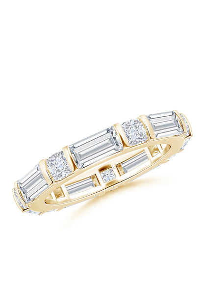 Natori Buy Orient Express Lab-Grown 14K Gold Baguette & Cushion Diamond Eternity Band in 14K Yellow Gold Online