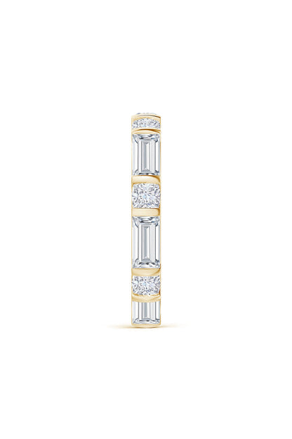 Natori Buy Orient Express Lab-Grown 14K Gold Baguette & Cushion Diamond Eternity Band in 14K Yellow Gold Online