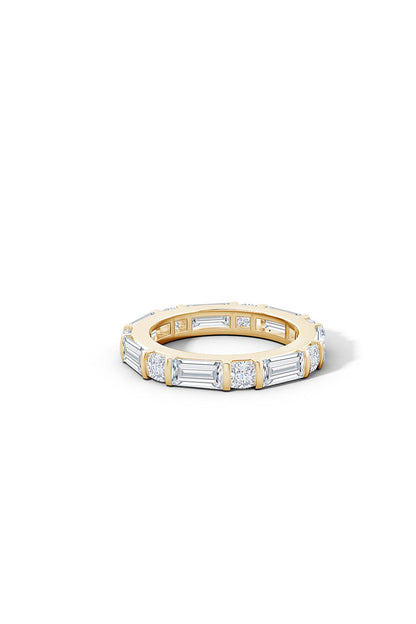Natori Buy Orient Express Lab-Grown 14K Gold Baguette & Cushion Diamond Eternity Band in 14K Yellow Gold Online