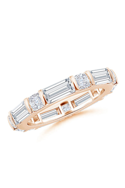 Natori Buy Orient Express Lab-Grown 14K Gold Baguette & Cushion Diamond Eternity Band in 14K Rose Gold Online