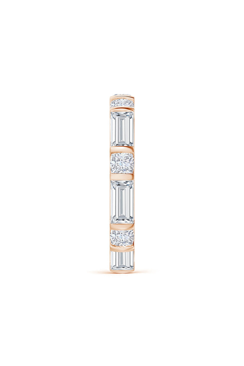Natori Buy Orient Express Lab-Grown 14K Gold Baguette & Cushion Diamond Eternity Band in 14K Rose Gold Online