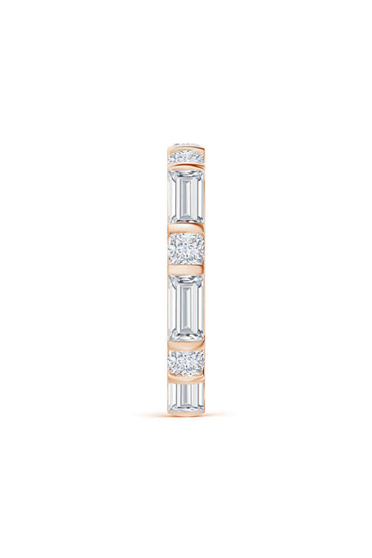 Natori Buy Orient Express Lab-Grown 14K Gold Baguette & Cushion Diamond Eternity Band in 14K Rose Gold Online