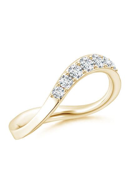 Natori Buy Shangri-La Brushstroke 14K Gold and Diamond Half Eternity Stacking Ring in 14K Yellow Gold Online
