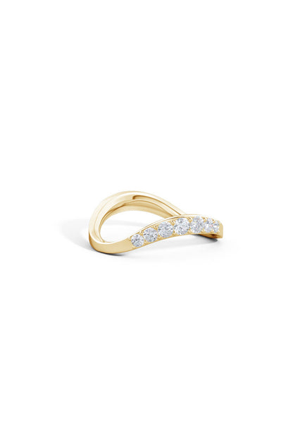 Natori Buy Shangri-La Brushstroke 14K Gold and Diamond Half Eternity Stacking Ring in 14K Yellow Gold Online