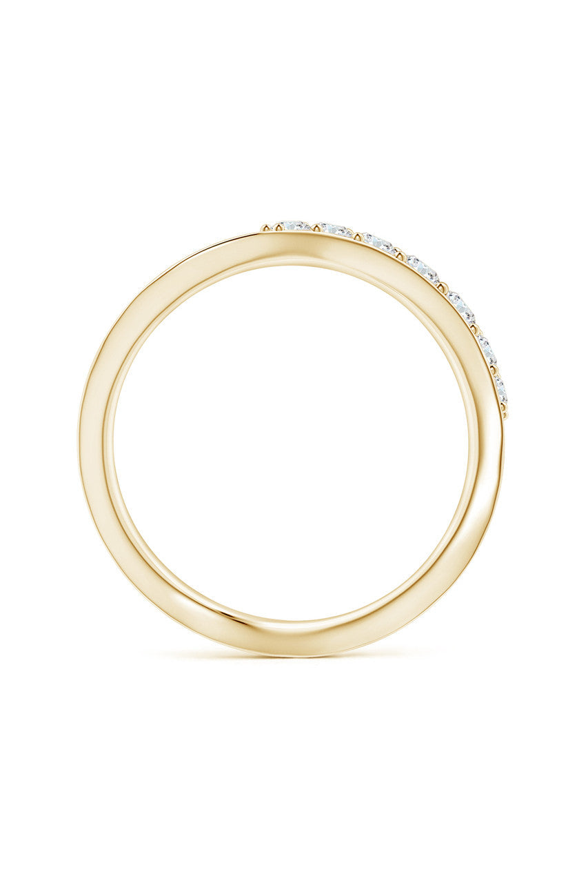 Natori Buy Shangri-La Brushstroke 14K Gold and Diamond Half Eternity Stacking Ring in 14K Yellow Gold Online