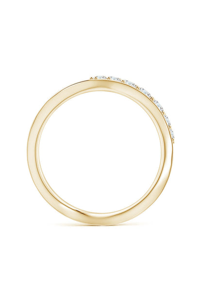 Natori Buy Shangri-La Brushstroke 14K Gold and Diamond Half Eternity Stacking Ring in 14K Yellow Gold Online
