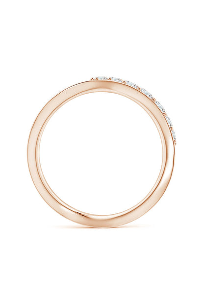 Natori Buy Shangri-La Brushstroke 14K Gold and Diamond Half Eternity Stacking Ring in 14K Rose Gold Online